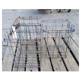 (3) Metal Milk Crates