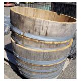 (2) Wine Barrel Planters