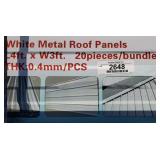 (20) White Metal Roof Panels