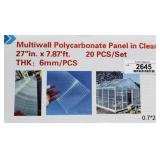 (20) Clear Multi-Wall Polycarbonate Panels