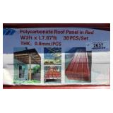 (30) Red Polycarbonate Roof Panels