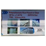 (30) Clear Polycarbonate Roof Panels