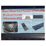 (20) Black Metal Roof Panels
