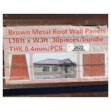 (30) Brown Metal Roof Panels