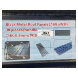 (30) Black Metal Roof Panels