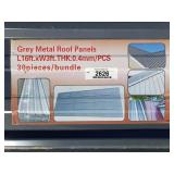 (30) Grey Metal Roof Panels
