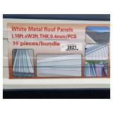 (30) White Metal Roof Panels