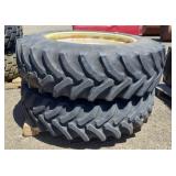 (2) 380/85R34 Tractor Tires w/8-Lug Rims
