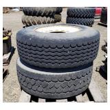 (2) Truck Tires w/Rims 385/65R22.5