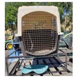 Dog Crate, Tractor Seat, Metal Frame