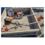 (2) Weedeaters, Chainsaw, Tire Chains