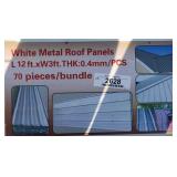 (70) White Metal Roof/Wall Panels