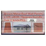 (70) Brown Metal Roof/Wall Panels