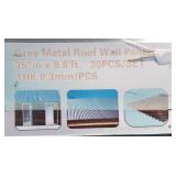 (30) Grey Metal Roof/Wall Panels