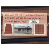 (20) Brown Metal Roof Panels