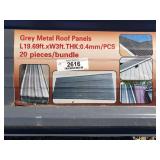 (20) Grey Metal Roof Panels