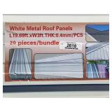 (20) White Metal Roof Panels