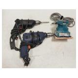 (2) Electric Drills & (1) Palm Sander