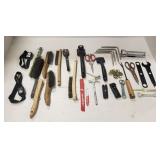 Headlamps, Wire Brushes & Assorted Tools