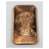 1 oz .999 copper walking liberty design