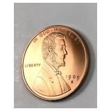 1 oz .999 copper Lincoln wheat penny design