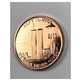 1 oz .999 copper 9/11 design