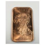1 oz .999 copper walking liberty design