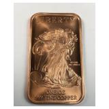 1 oz .999 copper walking liberty design