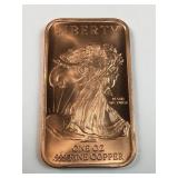 1 oz .999 copper walking liberty design