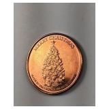 1 oz .999 copper Frosty Christmas tree design