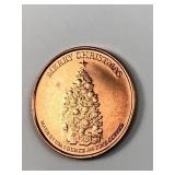 1 oz .999 copper Frosty Christmas tree design