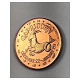 1 oz .999 copper Capricorn design