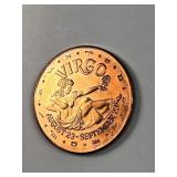 1 oz .999 copper Virgo design