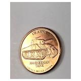 1 oz .999 copper round US Army M4 Sherman Tank