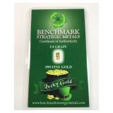 1/4 grain .999 fine gold bar by benchmark