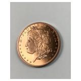 1 oz .999 copper Morgan design