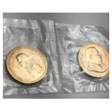 (2) 0.70 oz 90% copper president tokens Grover