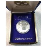 1/2 oz .999 silver Expo 1986 medallion