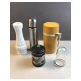 Vintage, thermos, water, bottle, milk, glass,