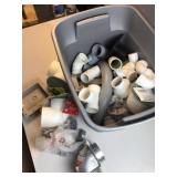 Tote, full of plumbing and electrical and more