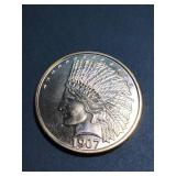 1 oz .990 copper  Native American design