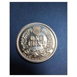 1 oz .990 copper shield one cent design