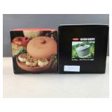 Boston Warehouse Original Garlic Baker and OXO