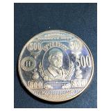 1 oz .990 copper $500 bill design