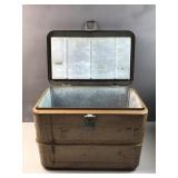 Vintage brown metal cooler