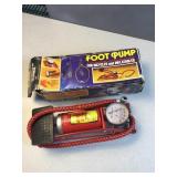 Vintage foot bicycle air pump up with original