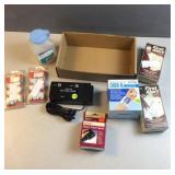 Vintage items, including blood pressure cuff, and