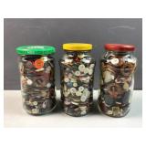 (3) jars of buttons