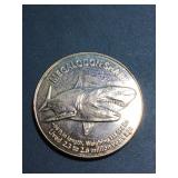 1 oz .990 copper Megalodon design