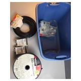 Tote of coaxial cable and fitting no lid